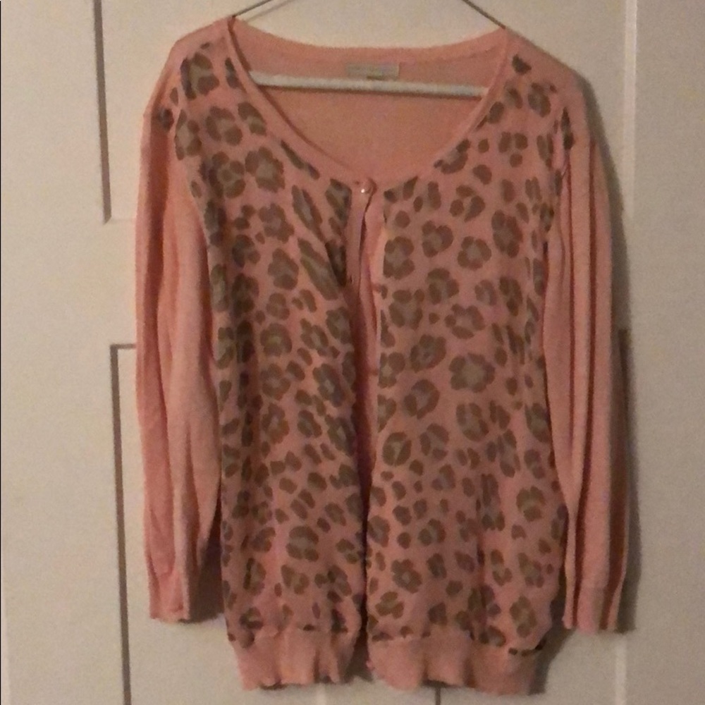 Light pink leopard cardigan